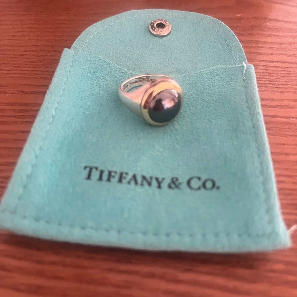 Tiffany & Co. Gold and Dark Stone Ring
